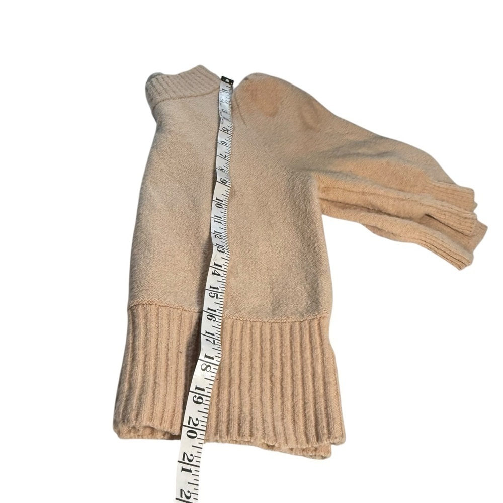 Free People Puff Half Sleeve Mock Neck Sweater Size Small Peach Coquette Wool - Picture 6 of 10